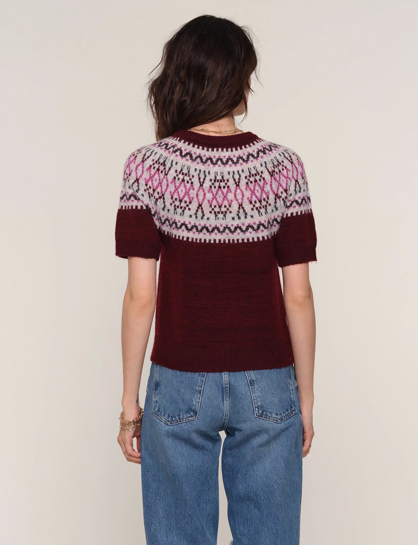 Fair Isle Crew Neck Merlot