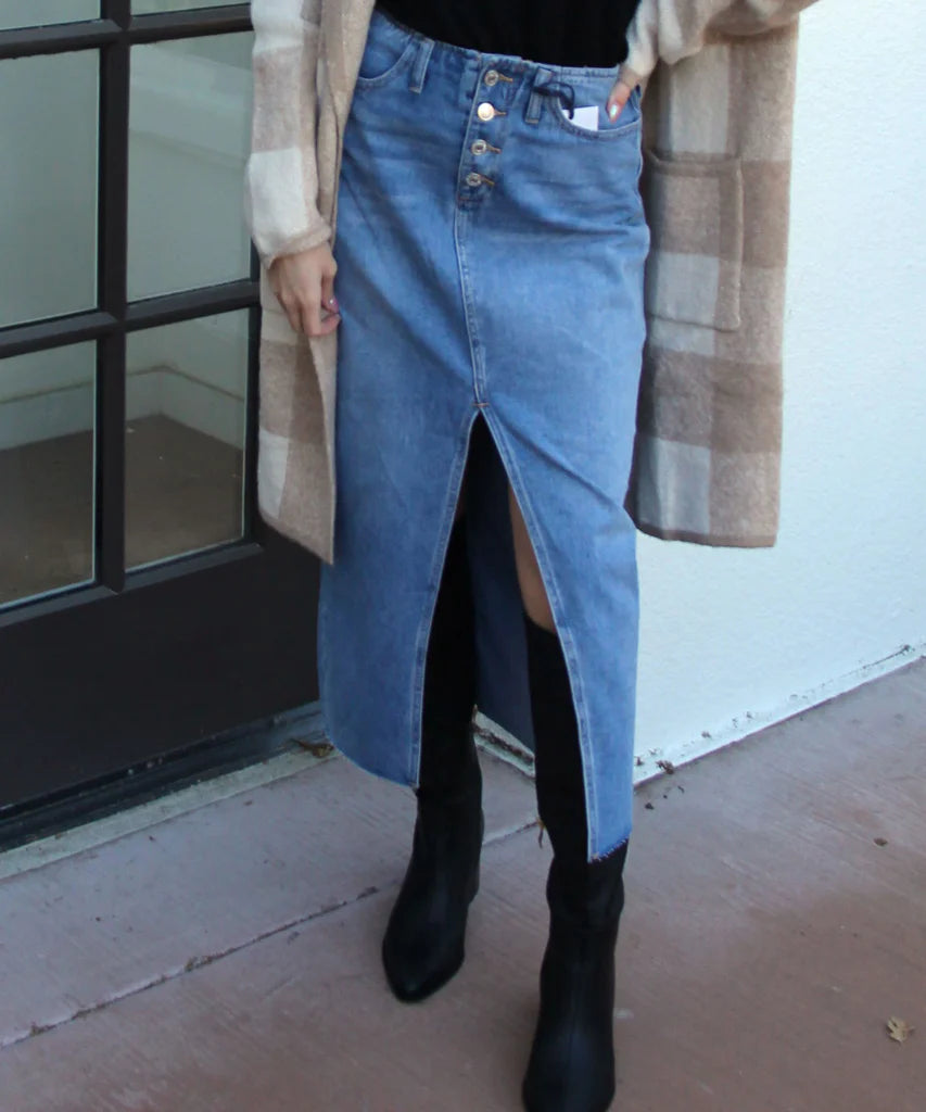 Denim Midi Skirt