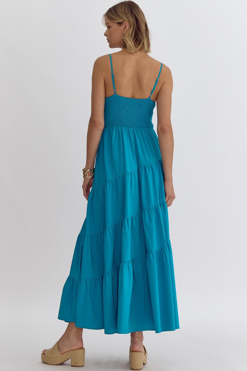 Spaghetti Strap Midi Dress GRN