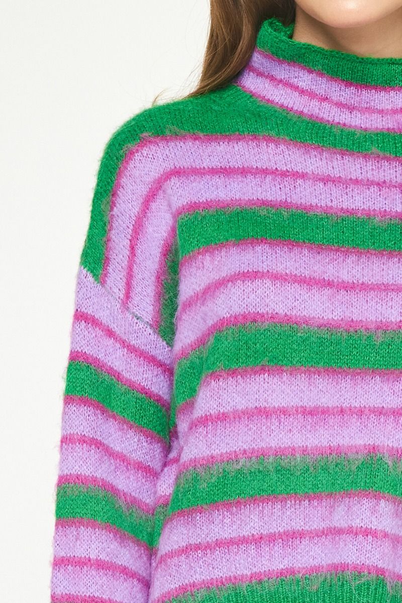 Striped Turtleneck Sweater