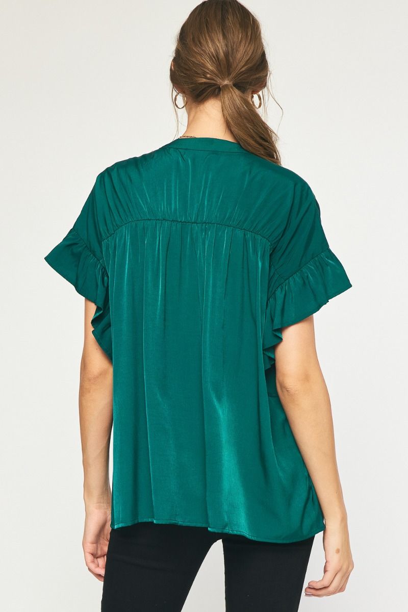 Button Down Blouse Green