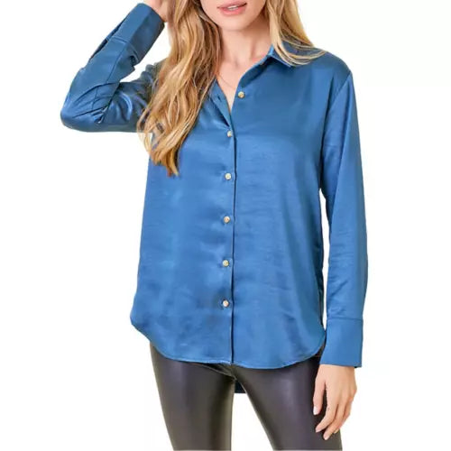 Silky Relaxed Shirt Blue