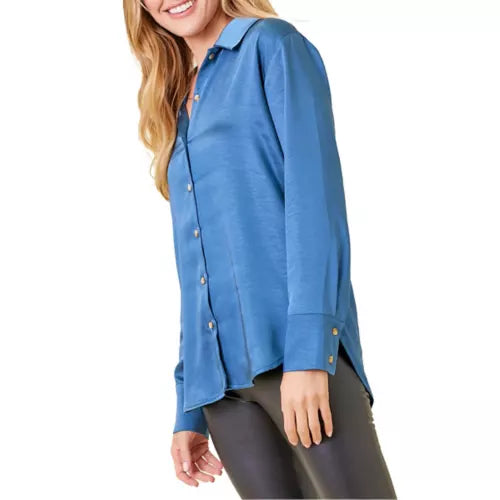 Silky Relaxed Shirt Blue