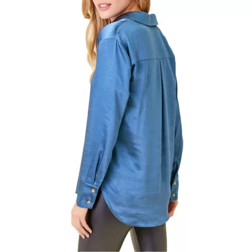 Silky Relaxed Shirt Blue