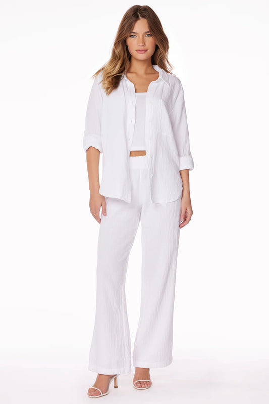 SMOCKED WIDE LEG PANT