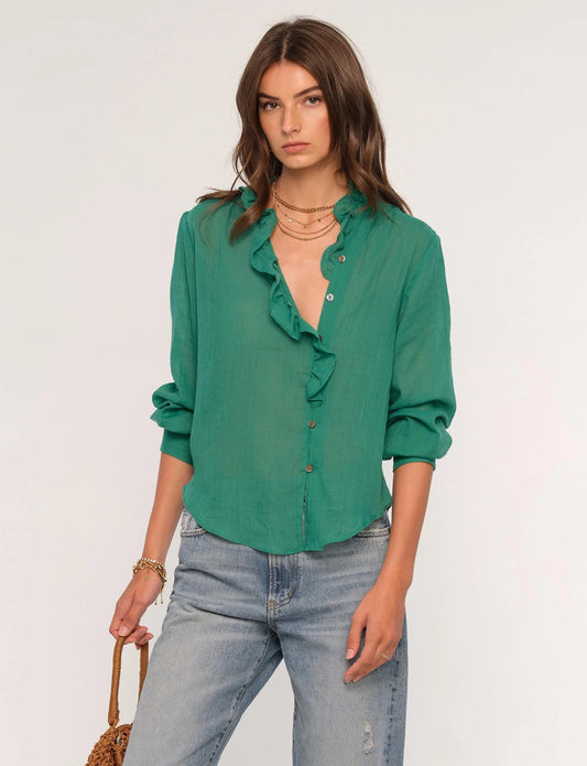 Green Ruffle Shirt