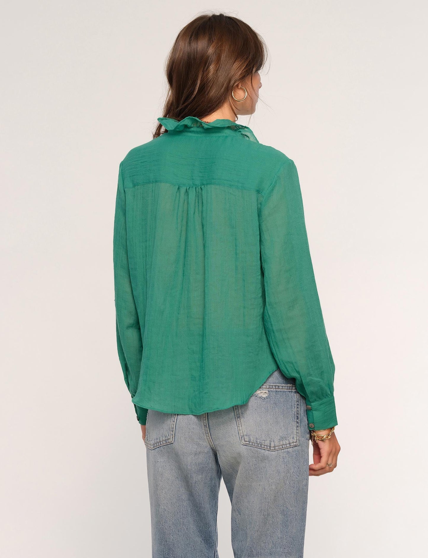Green Ruffle Shirt