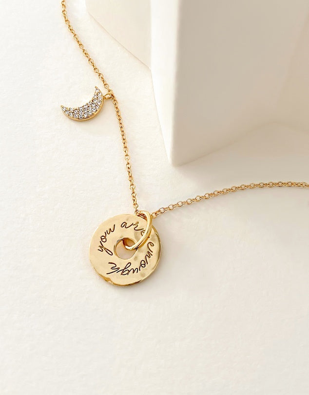 Wanderlust You Are Enough Necklace