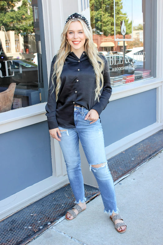 Silky Relaxed Shirt Black