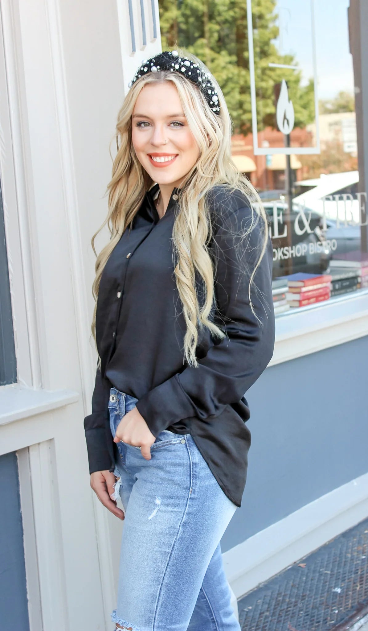 Silky Relaxed Shirt Black