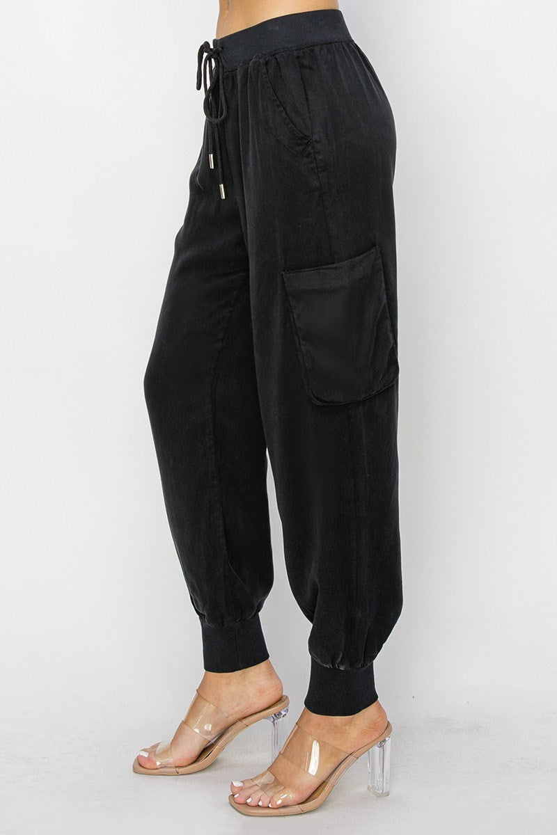 HIGH RISE CARGO JOGGER TENCEL PANTS