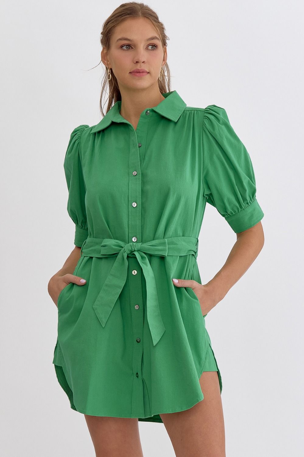 Short Sleeve Dress with Tie