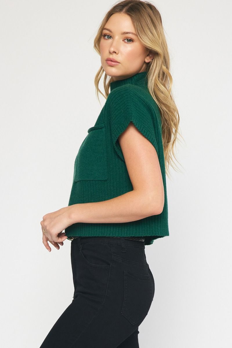 Quinn Mock Neck Sweater Green